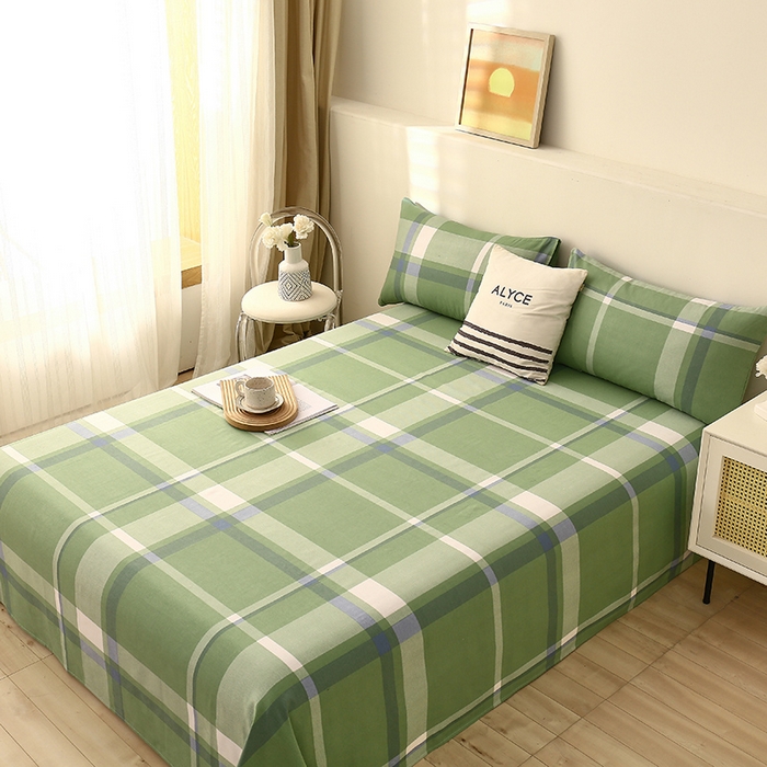 91家纺网 家纺一手货源 找家纺 大元 2026新款全棉纯棉老粗布凉席席子单床单 床单单件 若竹