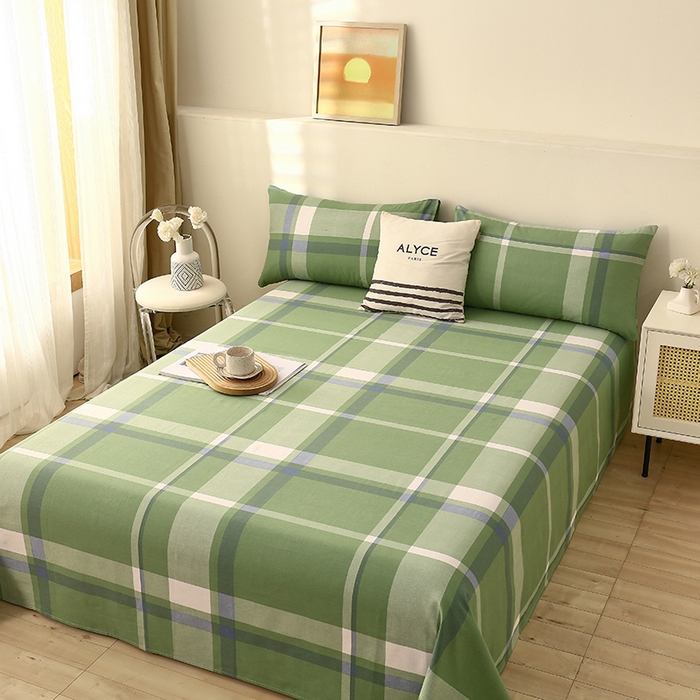 91家纺网 家纺一手货源 找家纺 大元 2026新款全棉纯棉老粗布凉席席子单床单 床单单件 若竹