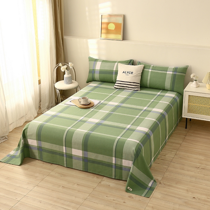 91家纺网 家纺一手货源 找家纺 大元 2026新款全棉纯棉老粗布凉席席子单床单 床单单件 若竹