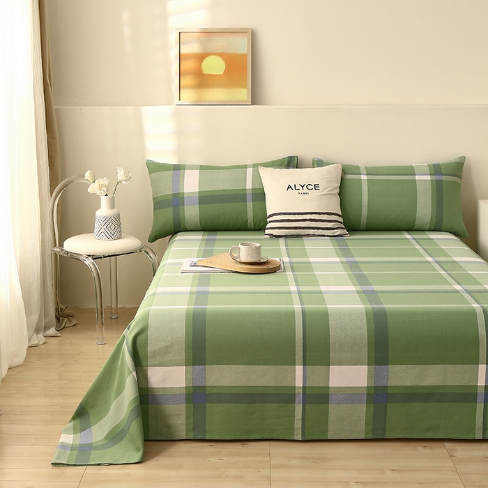 91家纺网 家纺一手货源 找家纺 大元 2026新款全棉纯棉老粗布凉席席子单床单 床单单件 若竹