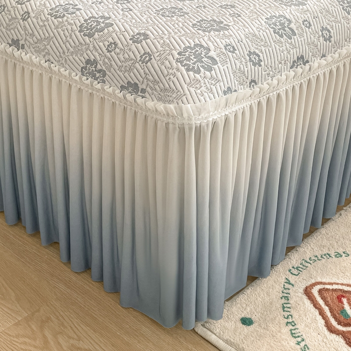 91家纺网 家纺一手货源 找家纺 雅居纺家纺 2026新款加厚三明治底床裙款凉感席凉席席子 梦幻-蓝