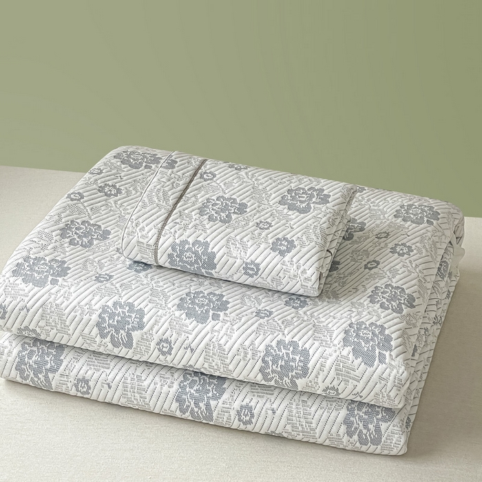 91家纺网 家纺一手货源 找家纺 雅居纺家纺 2026新款加厚三明治底床裙款凉感席凉席席子 梦幻-蓝