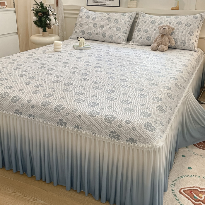 91家纺网 家纺一手货源 找家纺 （总）雅居纺家纺 2026新款加厚三明治底床裙款凉感席凉席席子