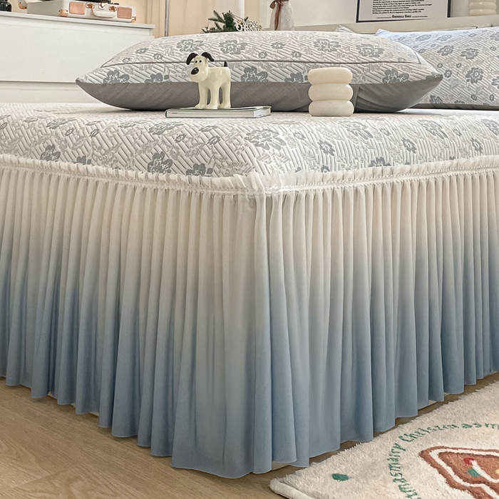 91家纺网 家纺一手货源 找家纺 雅居纺家纺 2026新款加厚三明治底床裙款凉感席凉席席子 梦幻-蓝