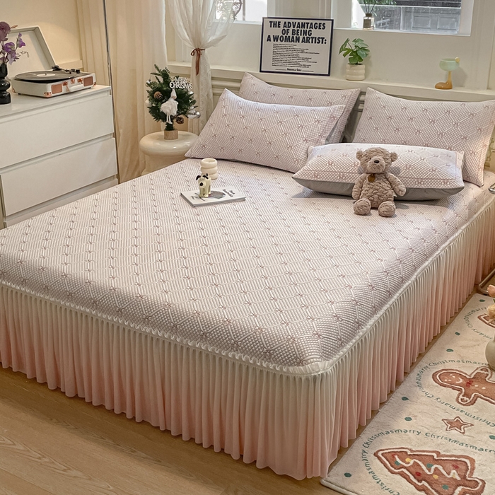 91家纺网 家纺一手货源 找家纺 （总）雅居纺家纺 2026新款加厚三明治底床裙款凉感席凉席席子