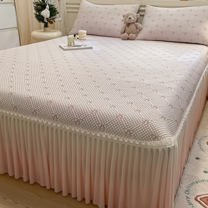 91家纺网 家纺一手货源 找家纺 （总）雅居纺家纺 2026新款加厚三明治底床裙款凉感席凉席席子