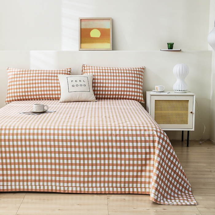 91家纺网 家纺一手货源 找家纺 大元 2026新款全棉纯棉老粗布凉席席子单床单 床单单件 谷耐