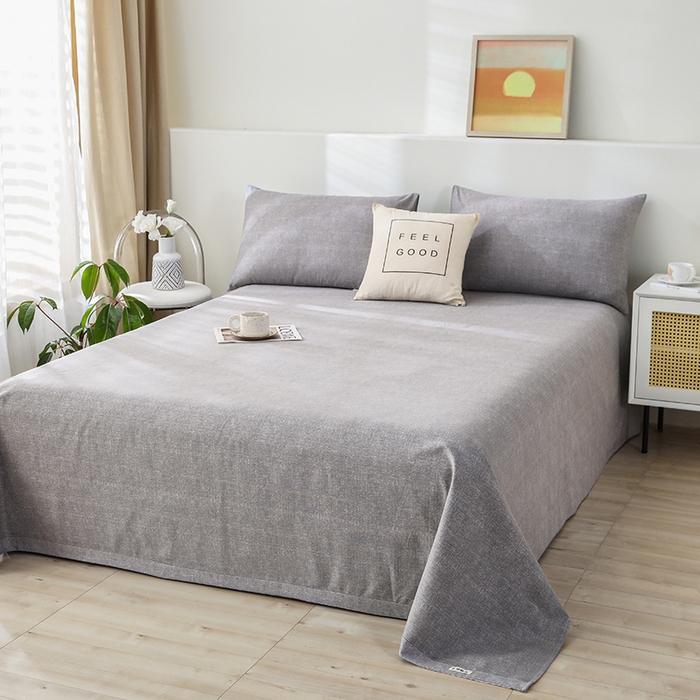 91家纺网 家纺一手货源 找家纺 大元 2026新款全棉纯棉老粗布凉席席子单床单 床单单件 灰太郎