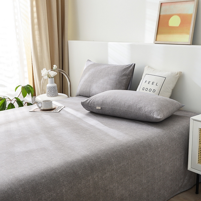 91家纺网 家纺一手货源 找家纺 大元 2026新款全棉纯棉老粗布凉席席子单床单 床单单件 灰太郎