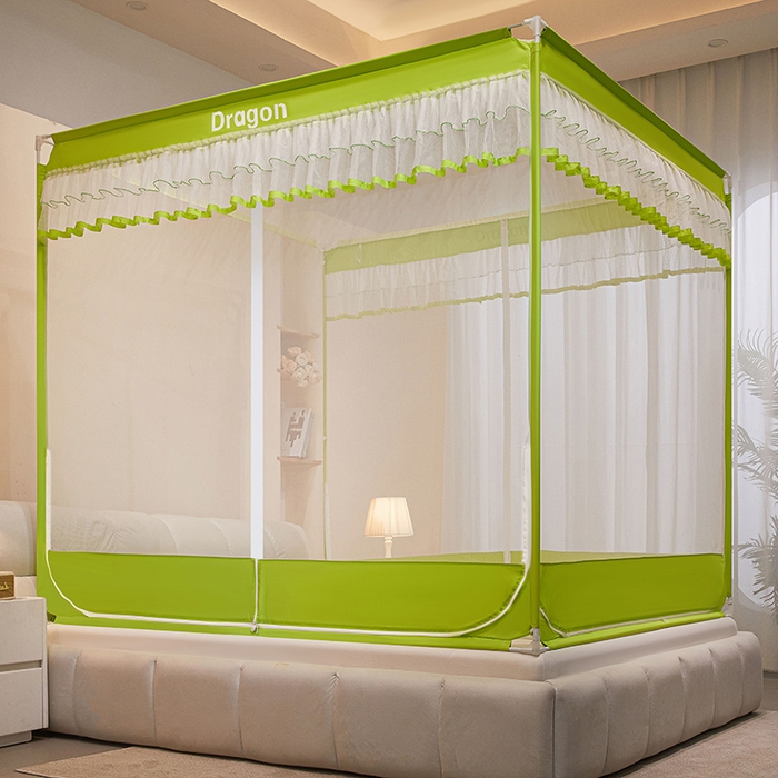 91家纺网 家纺一手货源 找家纺 （总）梵希良品家纺 2026新款全底家用卧室坐床加密加厚支架全包围加粗大空间T+U防摔坐床蚊帐-漫语