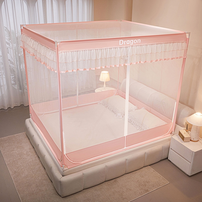 91家纺网 家纺一手货源 找家纺 （总）梵希良品家纺 2026新款全底家用卧室坐床加密加厚支架全包围加粗大空间T+U防摔坐床蚊帐-漫语