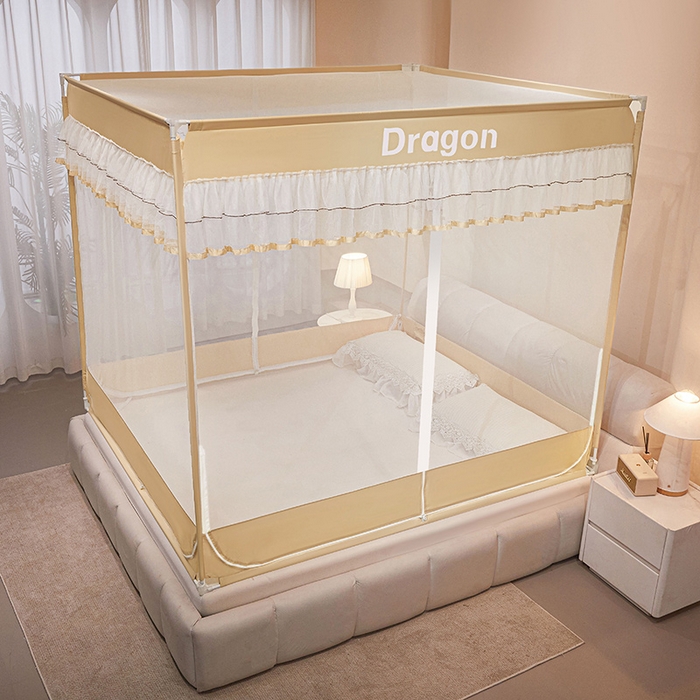 91家纺网 家纺一手货源 找家纺 （总）梵希良品家纺 2026新款全底家用卧室坐床加密加厚支架全包围加粗大空间T+U防摔坐床蚊帐-漫语