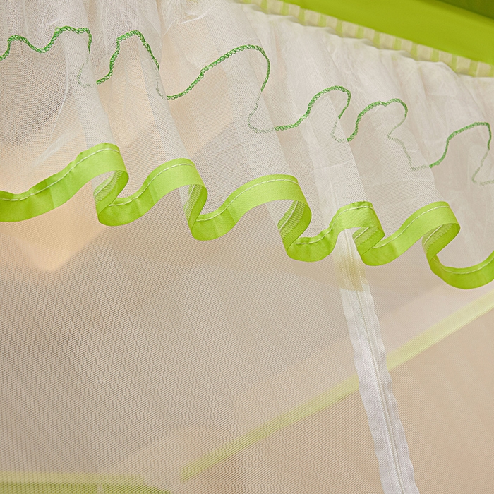 91家纺网 家纺一手货源 找家纺 梵希良品家纺 2026新款全底家用卧室坐床加密加厚支架全包围加粗大空间T+U防摔坐床蚊帐-漫语 漫语 果绿