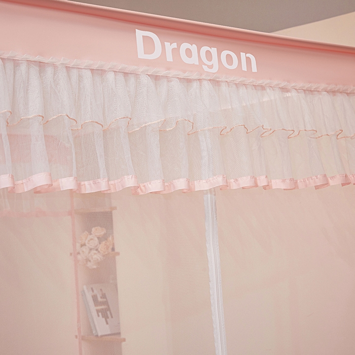 91家纺网 家纺一手货源 找家纺 梵希良品家纺 2026新款全底家用卧室坐床加密加厚支架全包围加粗大空间T+U防摔坐床蚊帐-漫语 漫语 柔粉