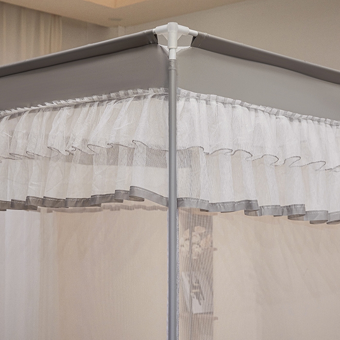 91家纺网 家纺一手货源 找家纺 梵希良品家纺 2026新款全底家用卧室坐床加密加厚支架全包围加粗大空间T+U防摔坐床蚊帐-漫语 漫语 简灰