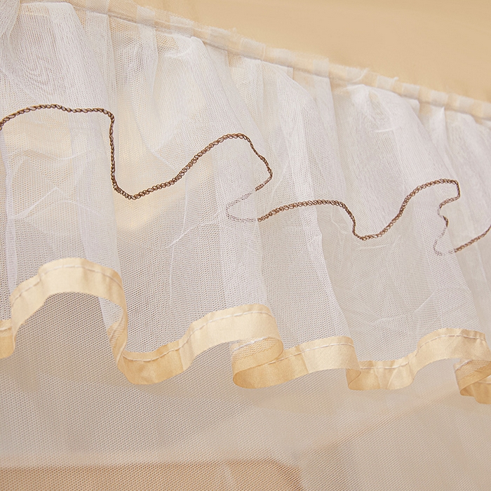 91家纺网 家纺一手货源 找家纺 梵希良品家纺 2026新款全底家用卧室坐床加密加厚支架全包围加粗大空间T+U防摔坐床蚊帐-漫语 漫语 卡其