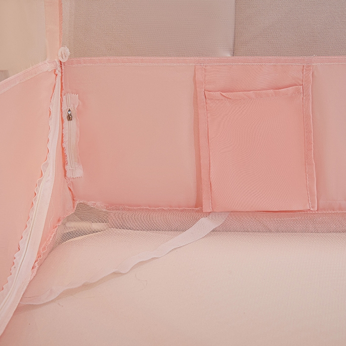 91家纺网 家纺一手货源 找家纺 梵希良品家纺 2026新款全底家用卧室坐床加密加厚支架全包围加粗大空间T+U防摔坐床蚊帐-漫语 漫语 柔粉