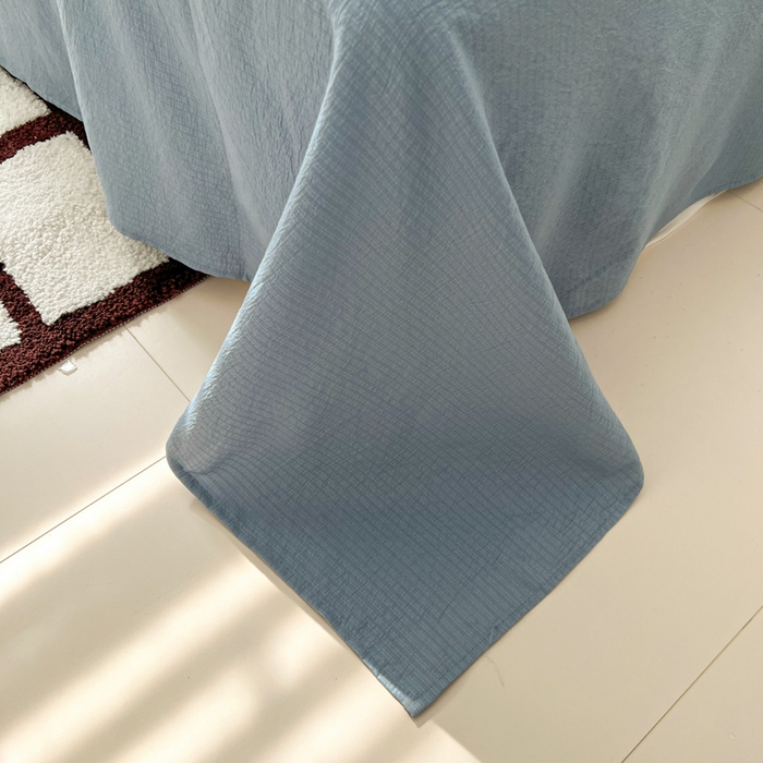 91家纺网 家纺一手货源 找家纺 妖妖家纺  2026小清新软糯双层纱刺绣四件套 春游泰迪熊-刺绣