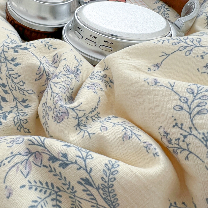 91家纺网 家纺一手货源 找家纺 妖妖家纺  2026小清新软糯双层纱刺绣四件套 春游泰迪熊-刺绣