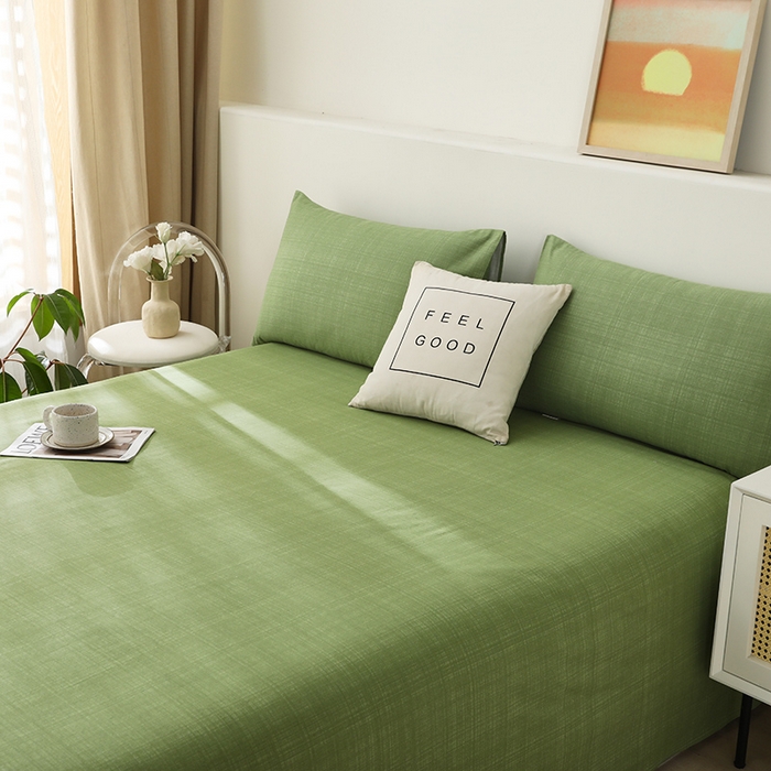 91家纺网 家纺一手货源 找家纺 大元 2026新款全棉纯棉老粗布凉席席子单床单 床单单件 嫩绿