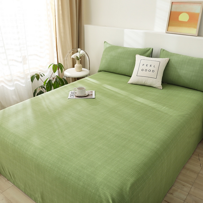 91家纺网 家纺一手货源 找家纺 大元 2026新款全棉纯棉老粗布凉席席子单床单 床单单件 嫩绿