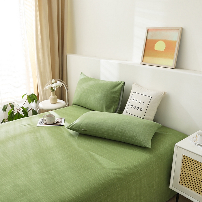 91家纺网 家纺一手货源 找家纺 大元 2026新款全棉纯棉老粗布凉席席子单床单 床单单件 嫩绿