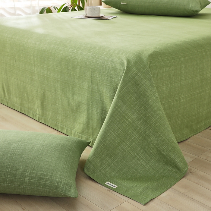 91家纺网 家纺一手货源 找家纺 大元 2026新款全棉纯棉老粗布凉席席子单床单 床单单件 嫩绿