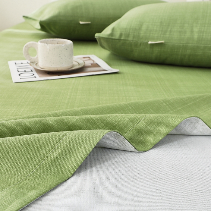 91家纺网 家纺一手货源 找家纺 大元 2026新款全棉纯棉老粗布凉席席子单床单 床单单件 嫩绿