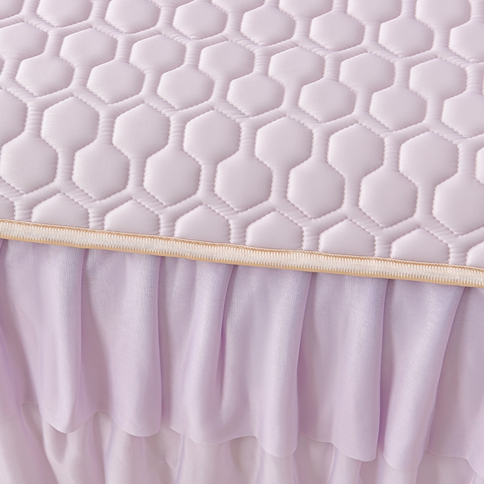 91家纺网 家纺一手货源 找家纺 畅畅家纺 2026新款夏季凉感丝足球花纯色凉席席子三件套夏被四件套 足球花-魅紫