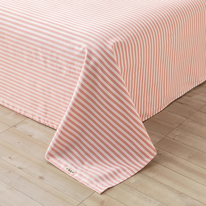 91家纺网 家纺一手货源 找家纺 大元 2026新款全棉纯棉老粗布凉席席子单床单 床单单件 条纹粉