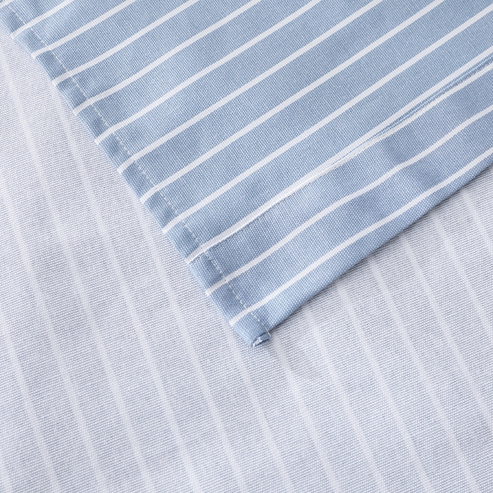 91家纺网 家纺一手货源 找家纺 大元 2026新款全棉纯棉老粗布凉席席子单床单 床单单件 条纹蓝