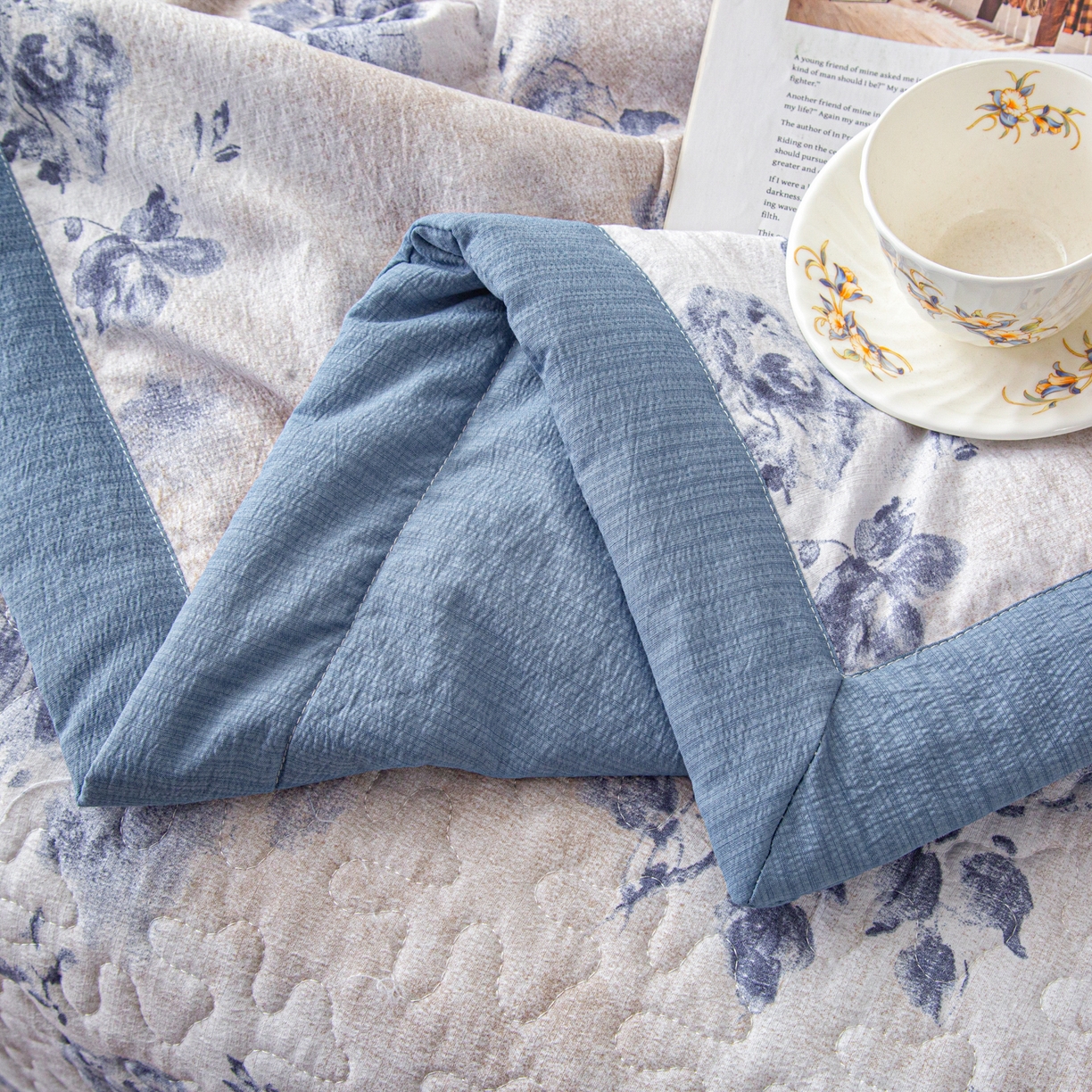 91家纺网 家纺一手货源 找家纺 （总）美之润家纺 2026新款原麻夹棉床盖夏被四件套