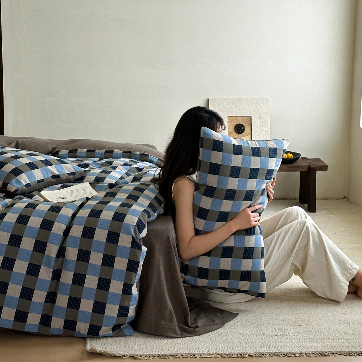 91家纺网 家纺一手货源 找家纺 （总）山舍家居 2026春夏新款全棉纯棉色织纱布提花四件套