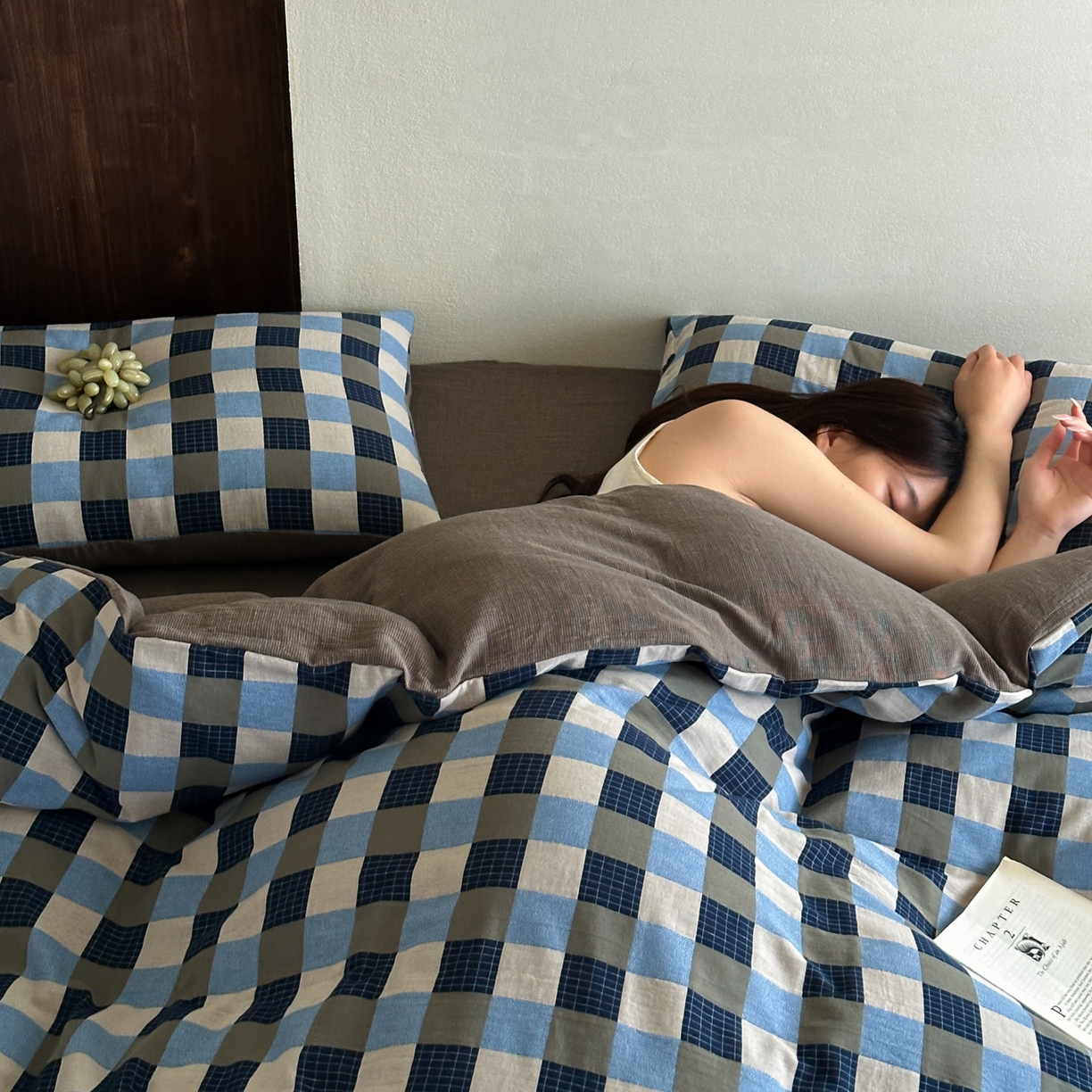 91家纺网 家纺一手货源 找家纺 山舍家居 2026春夏新款全棉纯棉色织纱布提花四件套 初见