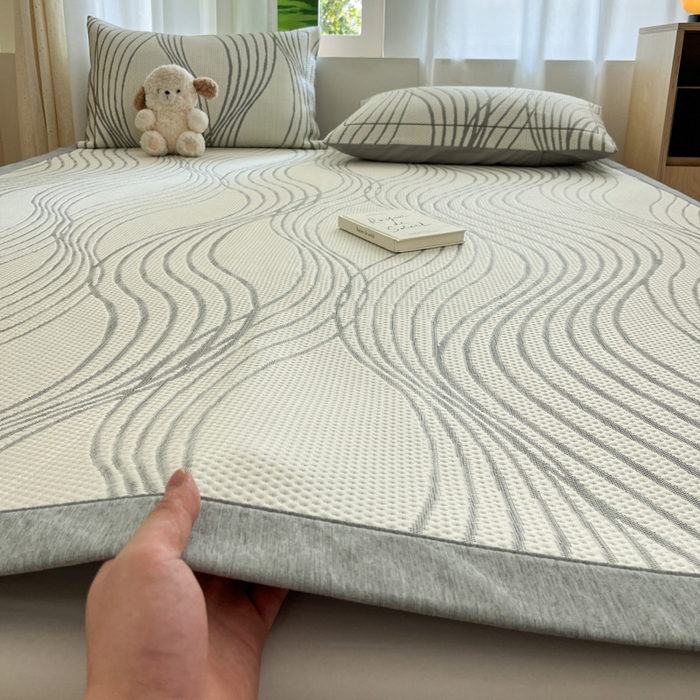 （总）雅居纺家纺 2026新款加厚三明治底凉感豆豆简约款凉感席床单款凉席席子