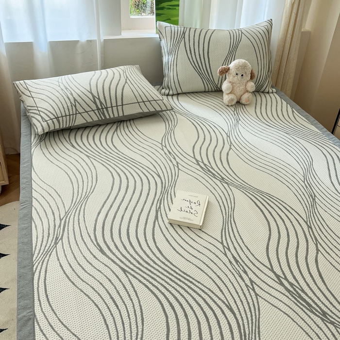 91家纺网 家纺一手货源 找家纺 （总）雅居纺家纺 2026新款加厚三明治底凉感豆豆简约款凉感席床单款凉席席子