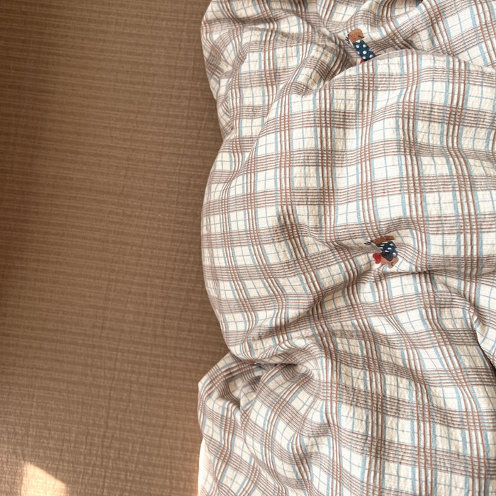 妖妖家纺  2026小清新软糯双层纱刺绣四件套 英伦腊肠狗-刺绣