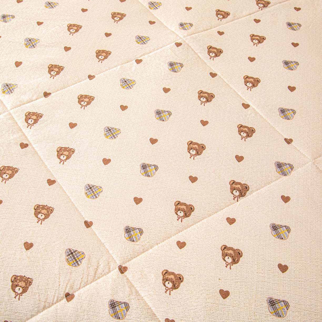 91家纺网 家纺一手货源 找家纺 美之润家纺 2026新款原麻夹棉床盖夏被四件套 棕咖奶熊