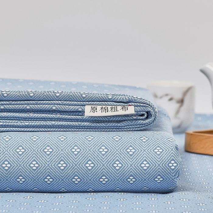 91家纺网 家纺一手货源 找家纺 大元 2026新款全棉纯棉老粗布凉席席子单床单 床单单件 西川