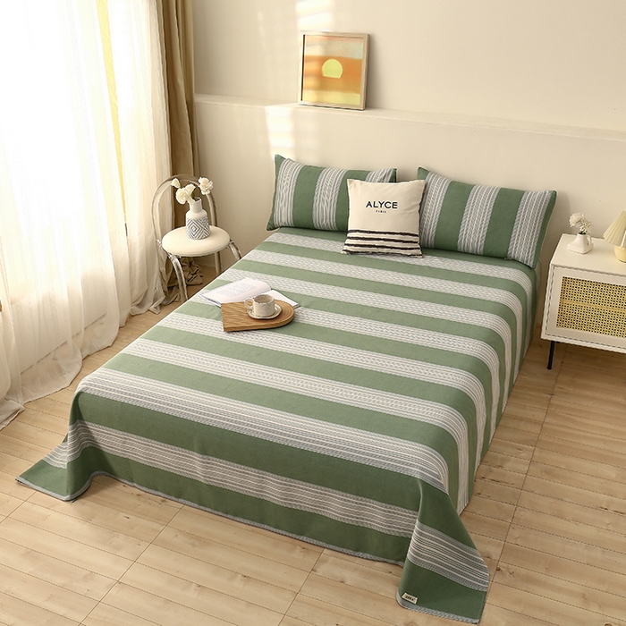 91家纺网 家纺一手货源 找家纺 大元 2026新款全棉纯棉老粗布凉席席子单床单 床单单件 千夏