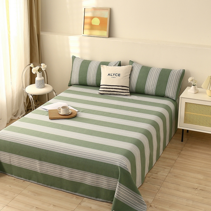 91家纺网 家纺一手货源 找家纺 大元 2026新款全棉纯棉老粗布凉席席子单床单 床单单件 千夏