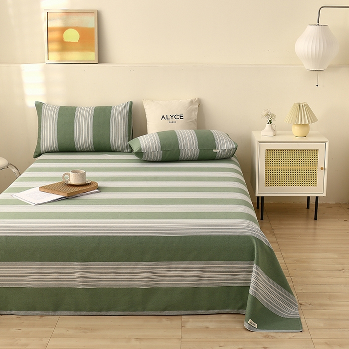 91家纺网 家纺一手货源 找家纺 大元 2026新款全棉纯棉老粗布凉席席子单床单 床单单件 千夏