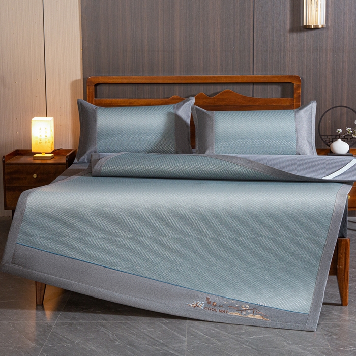 91家纺网 家纺一手货源 找家纺 卡迪亚家纺 2026新款凉感舒爽PE雪藤席凉席三件套藤席冰丝席草席竹席学生宿舍床笠款双面用加厚款天然PE藤 PE雪藤席-兰