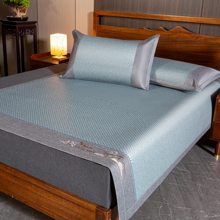 91家纺网 家纺一手货源 找家纺 卡迪亚家纺 2026新款凉感舒爽PE雪藤席凉席三件套藤席冰丝席草席竹席学生宿舍床笠款双面用加厚款天然PE藤 PE雪藤席-兰