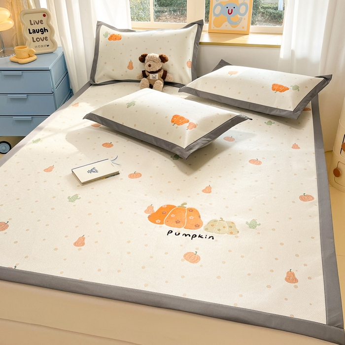 91家纺网 家纺一手货源 找家纺 雅居纺家纺 2026新款A类加厚三明治底绣花冰藤席床单款凉席席子 万事不南