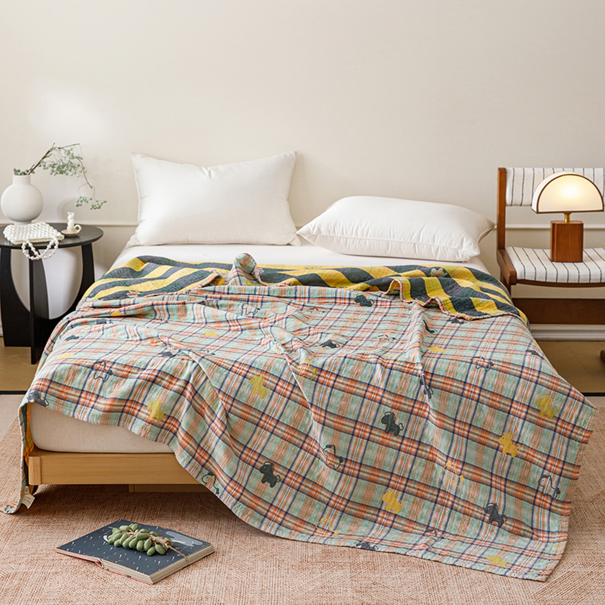 91家纺网 家纺一手货源 找家纺 （总）悦然毛巾被 2026春夏新款全棉纯棉三层纱水洗毛巾被夏被夏凉被空调被