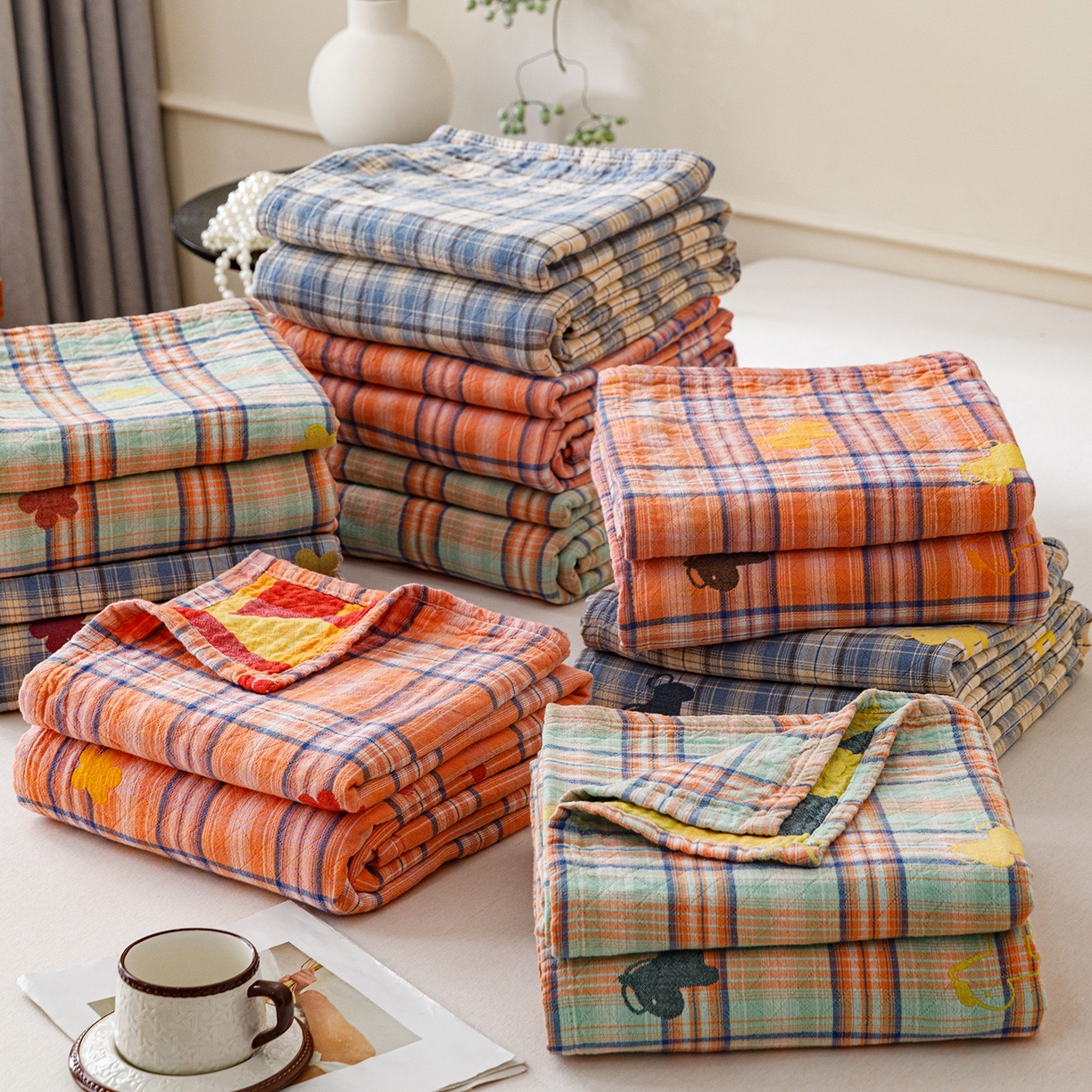 91家纺网 家纺一手货源 找家纺 （总）悦然毛巾被 2026春夏新款全棉纯棉三层纱水洗毛巾被夏被夏凉被空调被