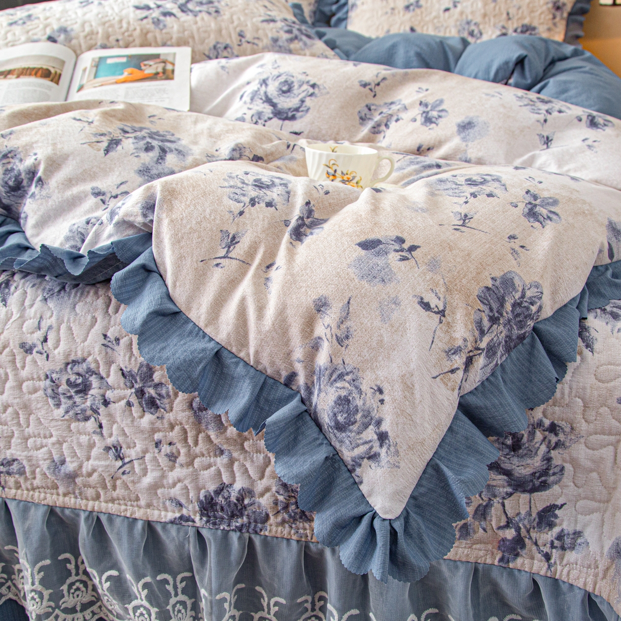 91家纺网 家纺一手货源 找家纺 （总）美之润家纺 2026新款原麻夹棉床盖四件套