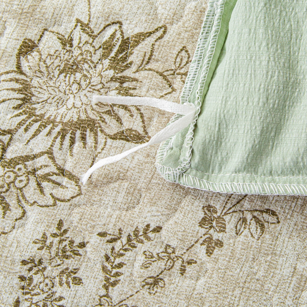 91家纺网 家纺一手货源 找家纺 美之润家纺 2026新款原麻夹棉床盖四件套 青雾松影