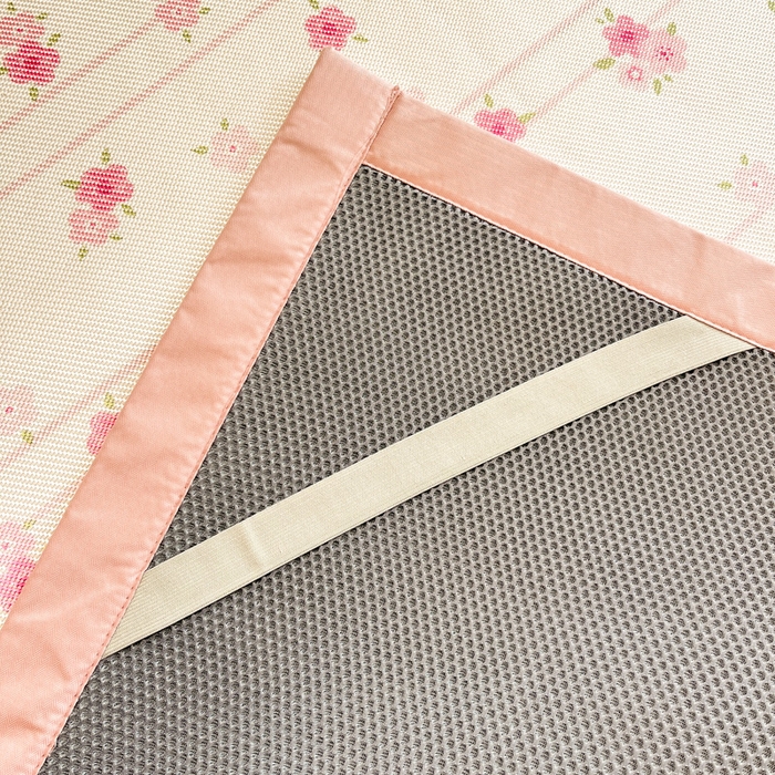 91家纺网 家纺一手货源 找家纺 雅居纺家纺 2026新款A类加厚三明治底绣花冰藤席床单款凉席席子 幸福兔